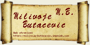 Milivoje Butačević vizit kartica